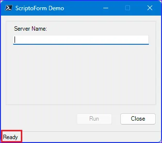 ScriptoForm with the default ToolStripStatusLabel control
